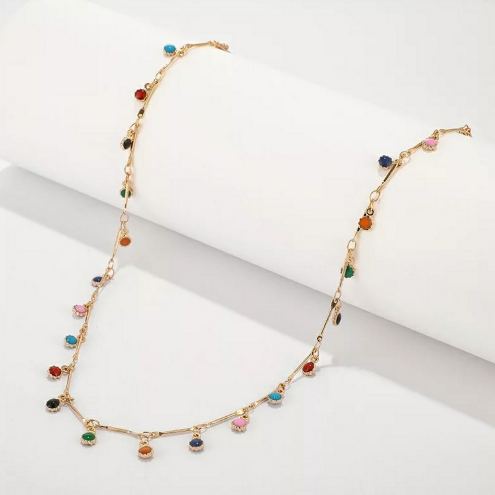 MULTICOLORED STONE NECKLACE